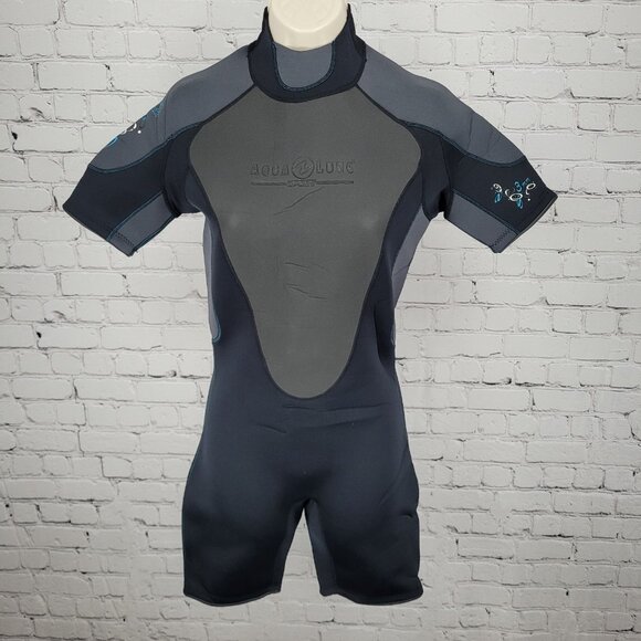 Aqualung Sport Black 3mm Quantum Stretch Shorty Springsuit Wetsuit Size 9/10 - Picture 1 of 10